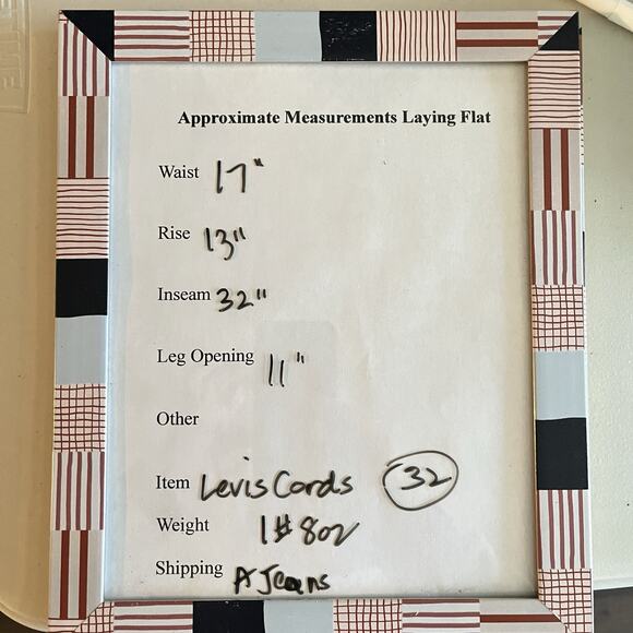 Levi’s 70’s High Rise Flare Corduroy Womens Jeans Pants Cream 32 Boho Hippie Y2K - Picture 8 of 8